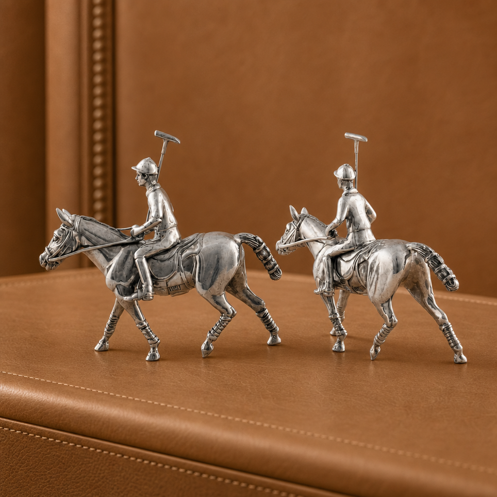 Pewter Polo Player Salt & Pepper Set