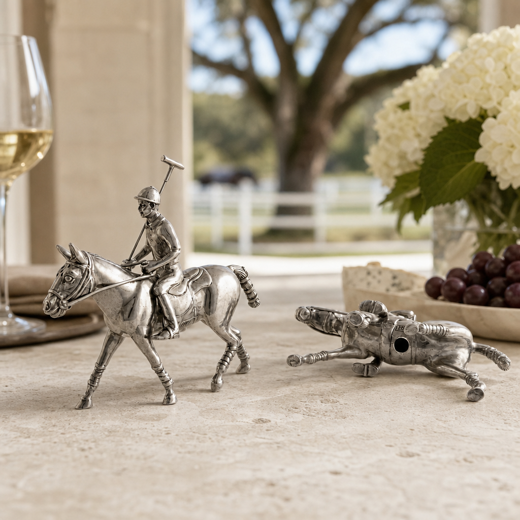 Pewter Polo Player Salt & Pepper Set
