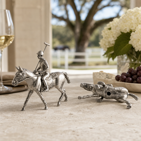 Pewter Polo Player Salt & Pepper Set
