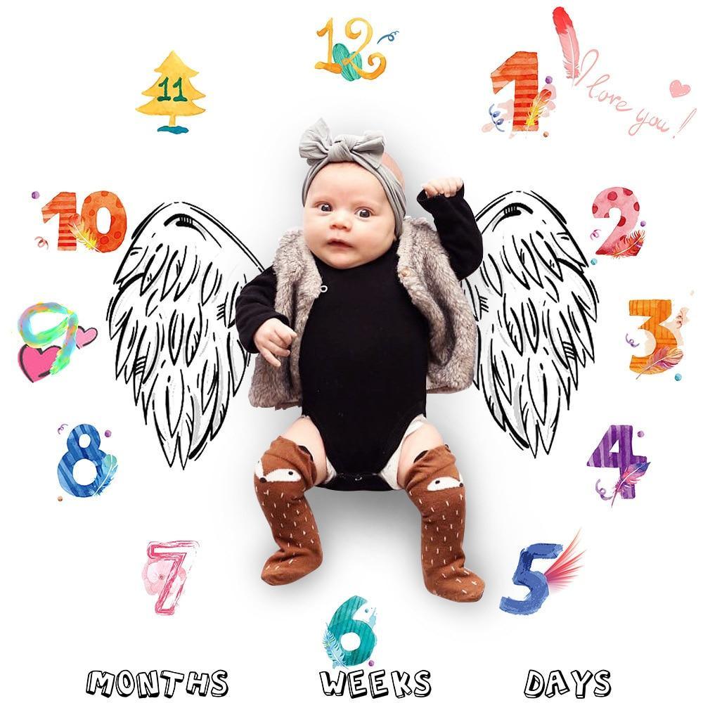 Newborn baby Monthly Growth  Blanket Photography Props Background Cloth For Baby