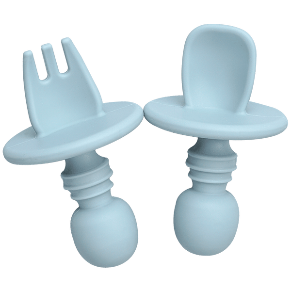 Big Baby Feeding Unique Spoon And Fork Set  Soft Silicone Feeding  Flatware  Safe Training Spoon For Baby Girls And Boys