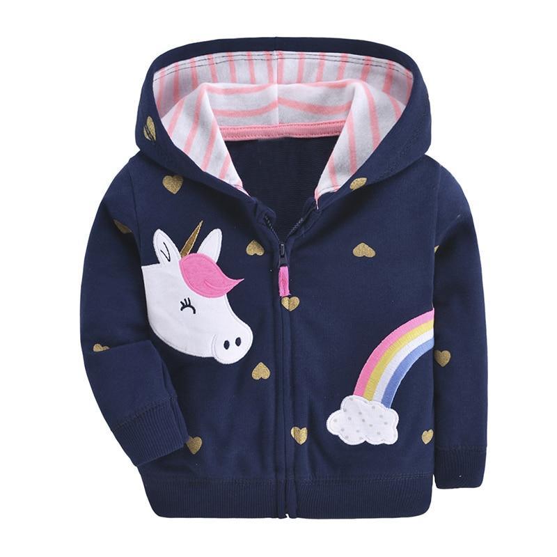 Newborn Baby Girls Clothes Autumn Winter Floral Outerwear Hooded Jacket Coat for 0-3T IN Unicorn