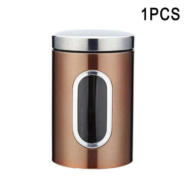 Kitchen Storage Jar with Lid, Kitchen Storage Tools, Tea, Coffee, Sugar, Canisters, Pots, Container Tins, 1 Pc, 3 Pcs