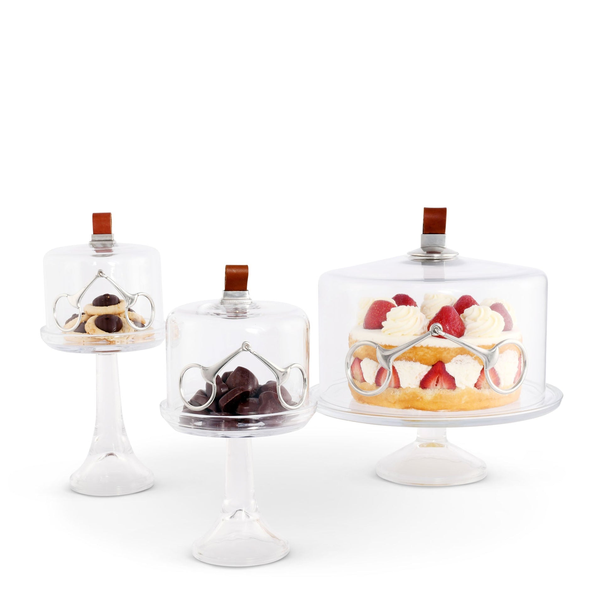 Equestrian Horse Bit Glass Covered Cake / Dessert Stand