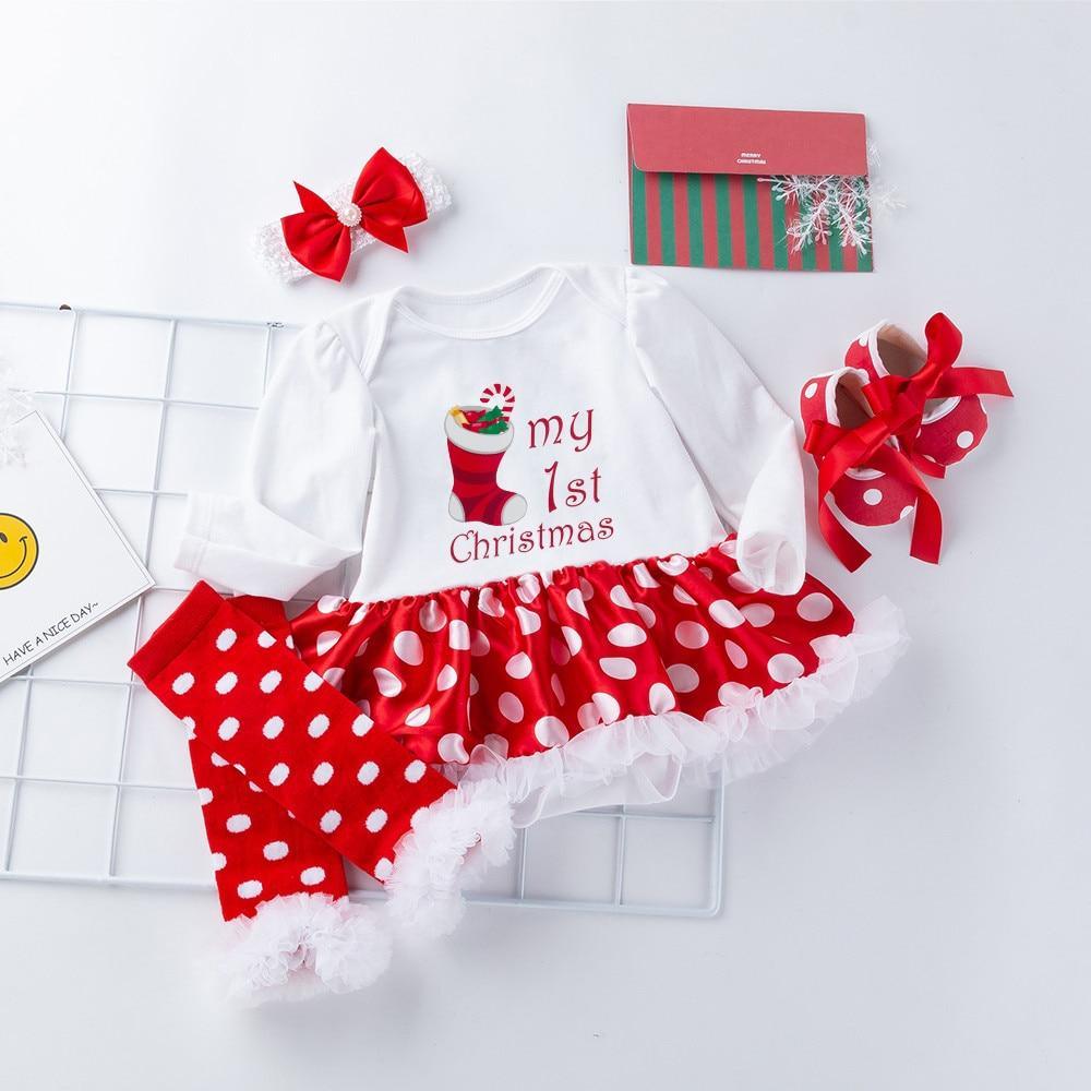 My First Christmas Newborn Baby Girl Tutu Dress Outfits Set Unique Design Excellent Look Perfect Gift