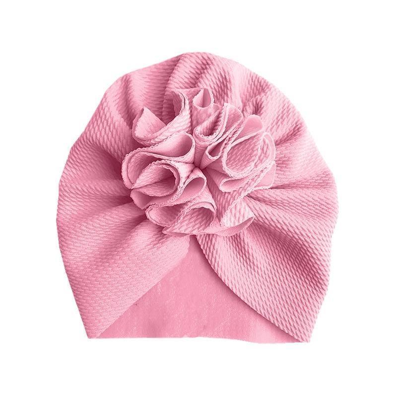 Handamde Elegant Baby Hats for Girls Big Bow Turban Hat Newborn  Baby Beanie Cap Solid Color Style