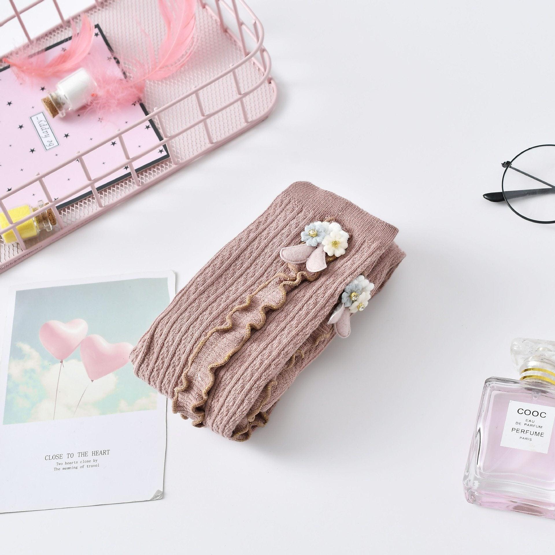 Cute Rabbit Colorful Skinny Trouser Baby Girls Comfortable Knitting Leggings Pants for Kids