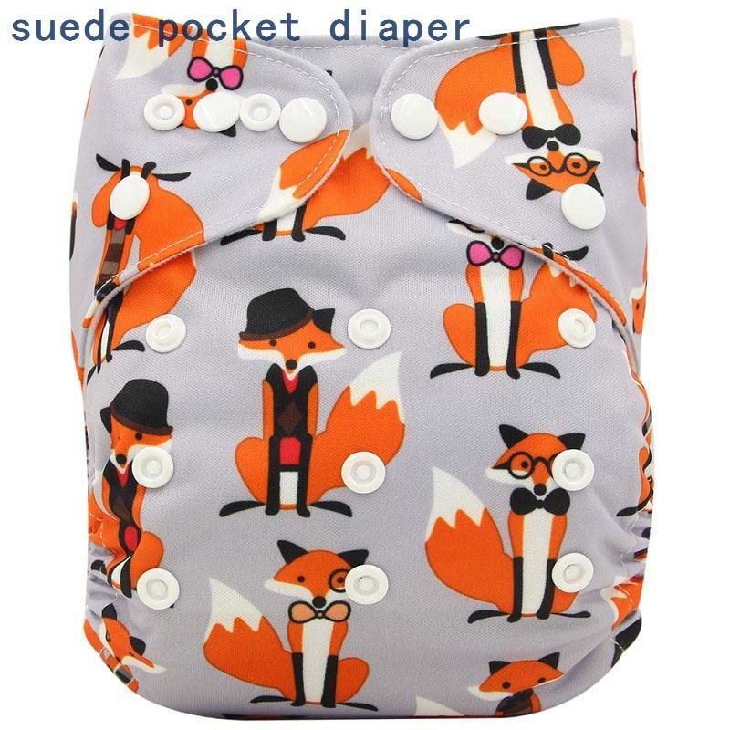 Newborn Cloth Diaper Sewed in Charcoal Bamboo Insert and Suede Pocket Diapers Waterproof Baby Nappies Design for Baby
