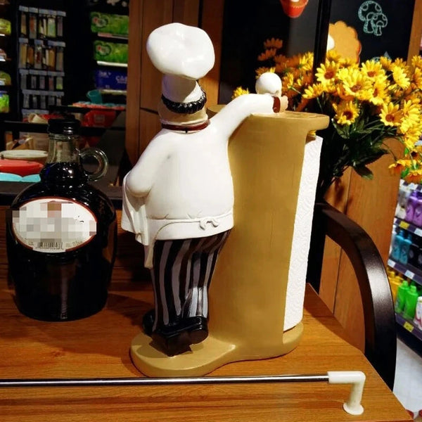 Resin Kitchen Paper Towel Holder Creative Household Paper Roll Holder Vertical Chef Paper Towel Holder Toilet Paper Towel Tube DSers Fulfillment