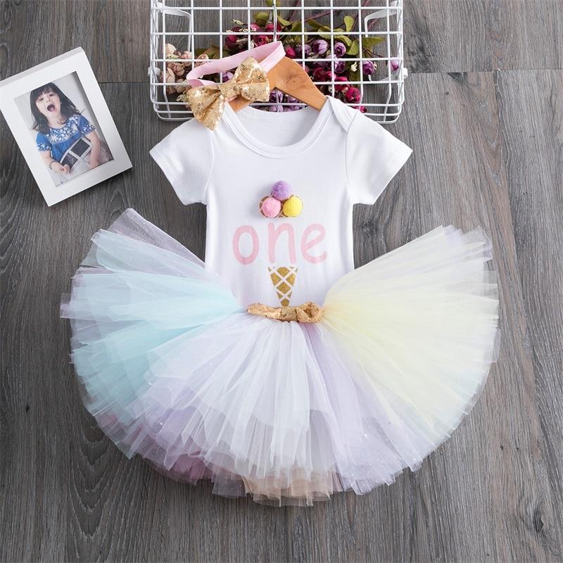 Modern Unicorn Baby Kids 1st year Girls Dress For Birthday Party Outfits Infant Princess Girls Clothes 12 Months Kids