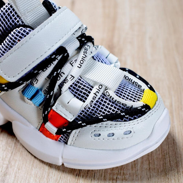 New Kids Shoes Toddler Girls Boy Sneakers Lace Up Design Mesh Breathable Children Tennis Fashion Little Baby Shoes