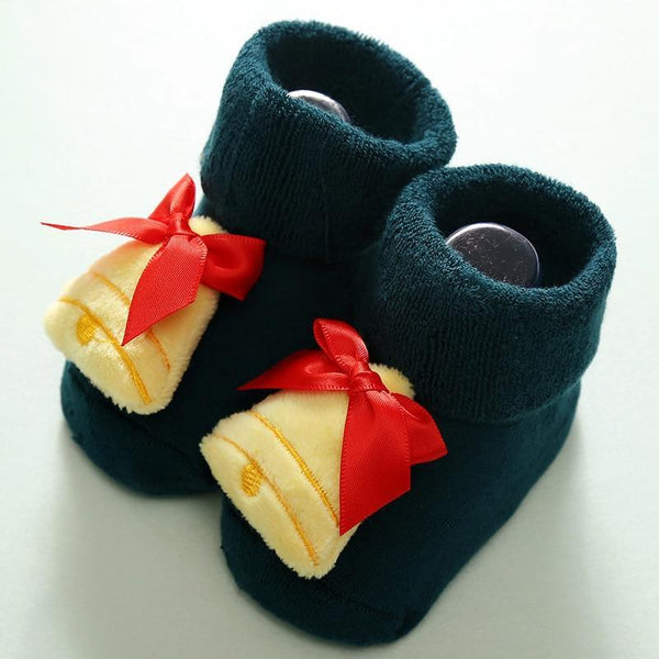 Luxury Modern Christmass Children's Socks With  Doll Baby Keep Warm Elk Non-Slip Socks Newborn For Infant Toddler Kids