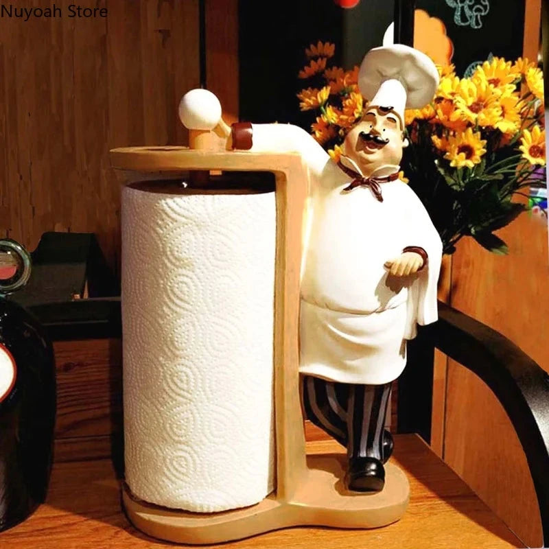 Resin Kitchen Paper Towel Holder Creative Household Paper Roll Holder Vertical Chef Paper Towel Holder Toilet Paper Towel Tube DSers Fulfillment