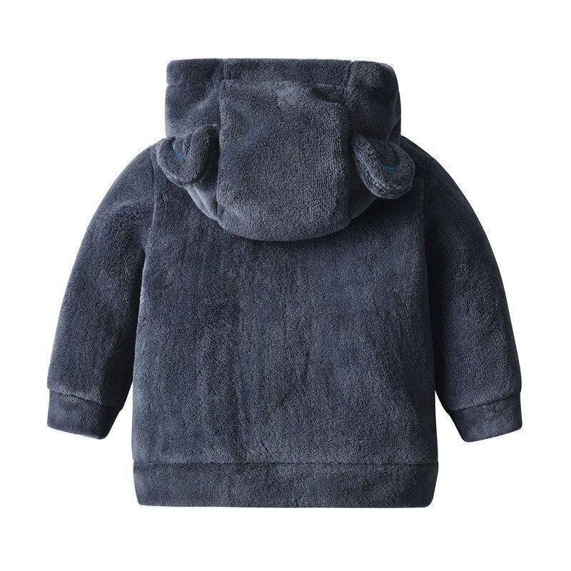 Newborn Baby Boys and Girls Jacket Autumn Winter Infant Cartoon Hooded Fleece Coat Warm Teddy Kids First Birthday Outfits 18 Months Jacket