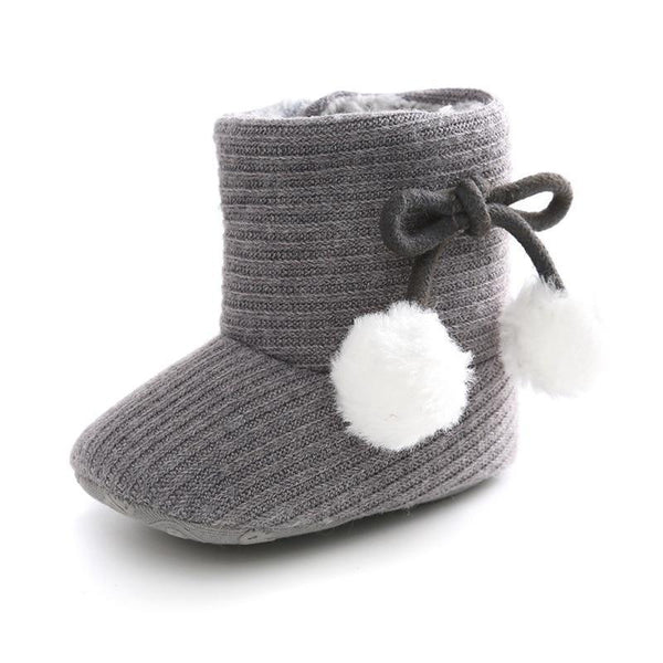 Cute Baby Infants Shoes Dot Knitting Boots Casual Non-slip Soft Soled Walking Shoes