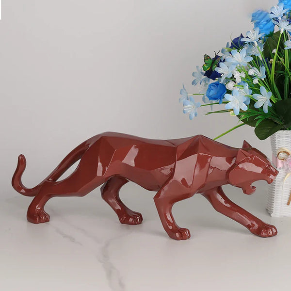 Black panther animal statue Resin abstract Geometric Style Decor Crafts Modern home livingroom office desktop Sculpture Ornament