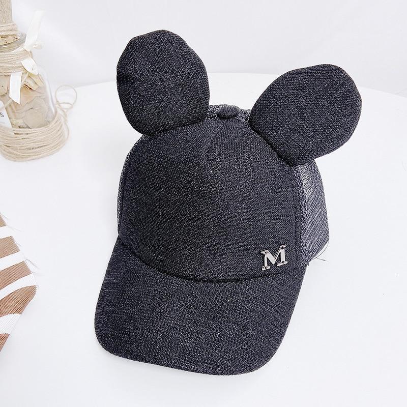 Luxury Modern Shiny Kids Baby Hat With Ear Letter Summer Baby Girl Boy Sun Hat Baseball Caps Cotton For Kids