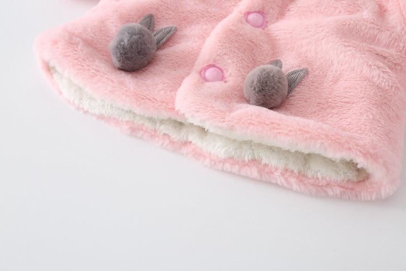 Princess Baby Girls Winter Thick Bownot Cloak Coat Flower for Childre With Flowers