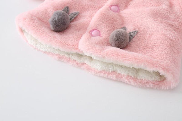 Princess Baby Girls Winter Thick Bownot Cloak Coat Flower for Childre With Flowers