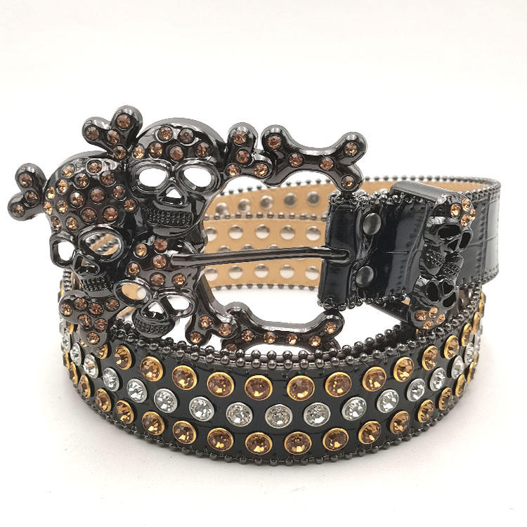 Belt Rhinestone – Luxury Western Leather Belt with Shining Rhinestones & Metal Buckle