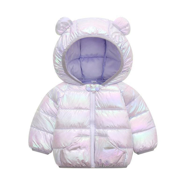 Shiny Toddler Baby Warm Hooded Coat Winter Outerwear Infant Clothes Cute Jacket Baby Clothes For Girls