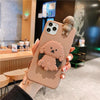 3D Cute Cartoon Dog Mirror Stand Phone Case For Iphone 13 Pro Max 12 11 Xr X Xs Max 5 6 7plus 8 Plus With Lanyard Cover Soft Durable Silicone Drop Protection Cover For Iphone - Brown / For iphone 5 5S