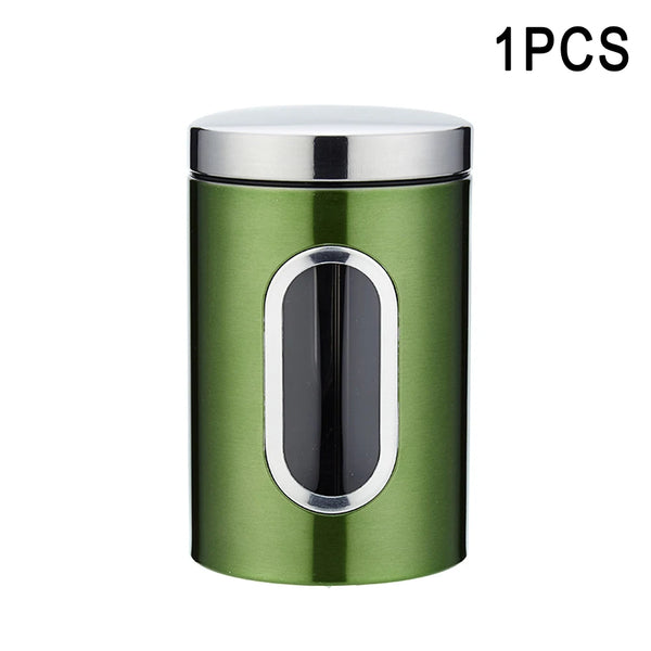 Kitchen Storage Jar with Lid, Kitchen Storage Tools, Tea, Coffee, Sugar, Canisters, Pots, Container Tins, 1 Pc, 3 Pcs