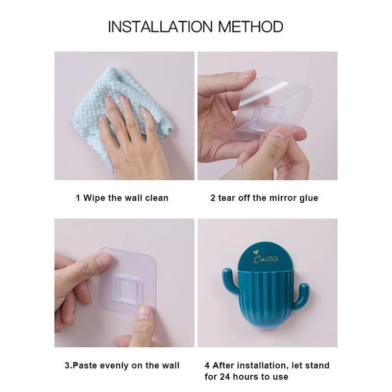 Self-adhesive Storage Rack for Kitchen, Bathroom Toothbrush Storage, Wall-mounted Holder, Bottom Hole Design, Home