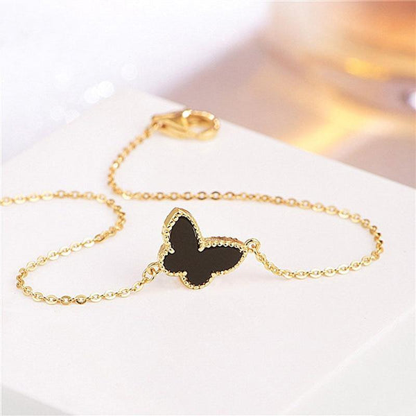 New Modern Fashion Gold Bracelet For Girl Elegant 925 Silver Jewelry Butterfly Shaped Bracelets Luxury For Female Wedding Party Ornament
