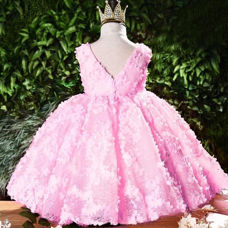 Luxury Modern Designer Toddler Baby Girl Infant Princess Lace Tutu Dress Baby Girl Wedding Dress Kids Party Dress
