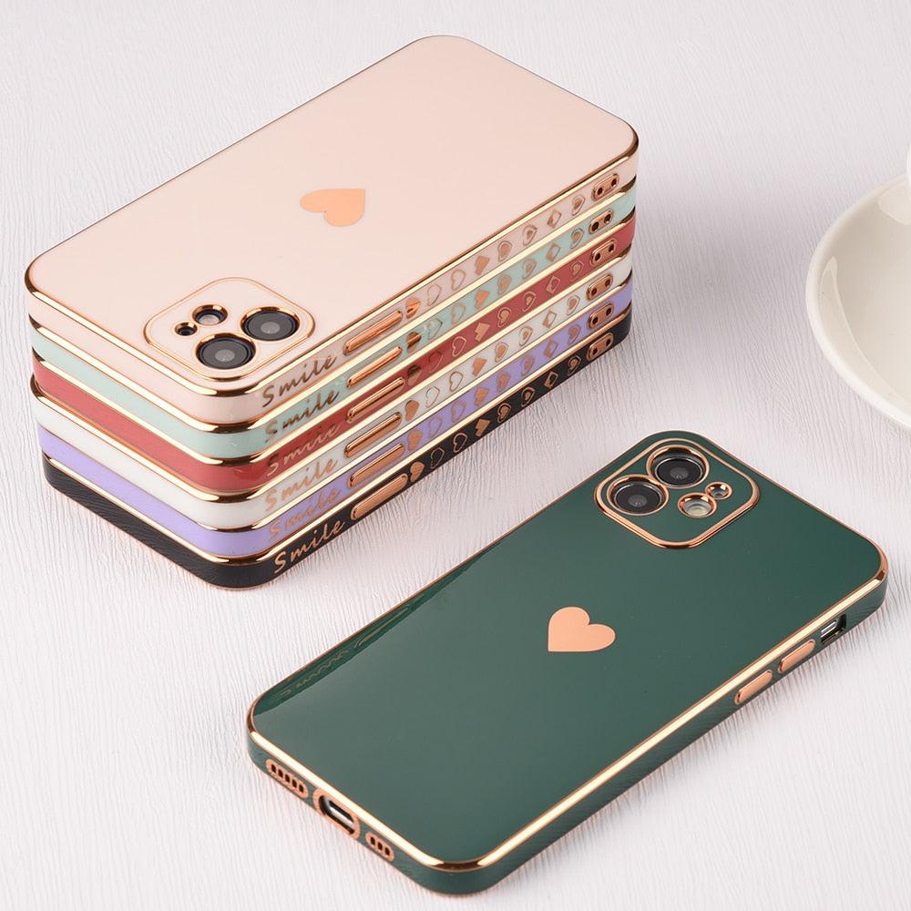 Elegant Women Phone Case For iPhone 13 14 Pro Camera Lens Protection For iPhone 12 11 Pro Max 14Plus Shockproof Case Luxurious Bumper Cute Pattern Women Girls Soft Silicone Shockproof Camera Case