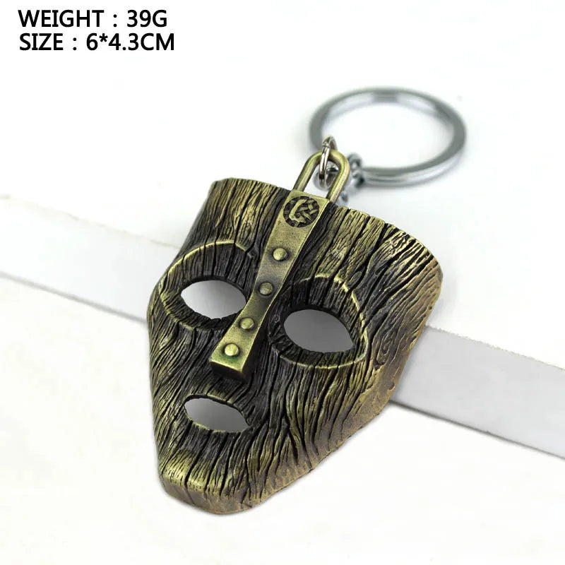 Punk Jim Carrey Movie The Mask Keychain Keyring Fancy Dress Loki Halloween key chains Pendant Funny Car Chaveiro