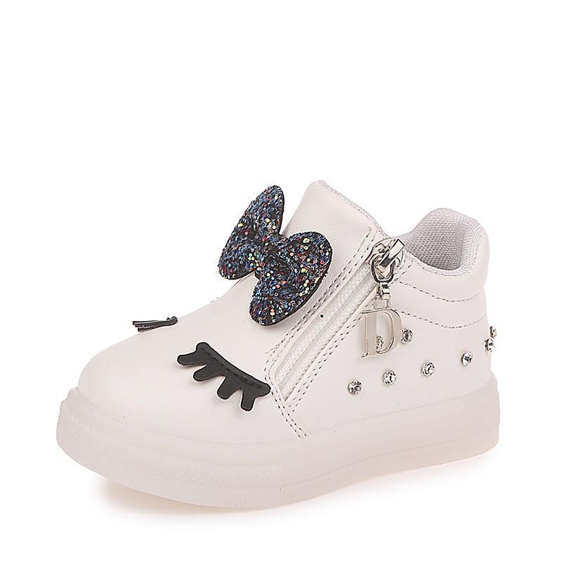 New Fashion Children Glowing Shoes Princess Bow Girls Led Shoes Spring Autumn Cute Baby Sneakers Shoes