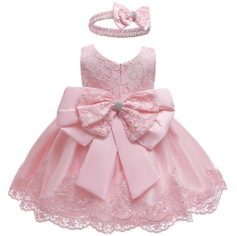 Luxury Modern Baby Girl Christmas Dress Newborn Baby Girls Bow Dresses For Baby 1st Year Birthday Party