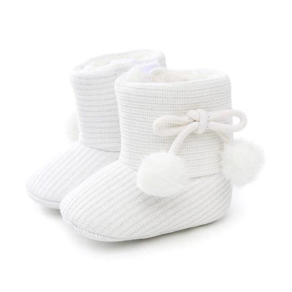 Cute Baby Infants Shoes Dot Knitting Boots Casual Non-slip Soft Soled Walking Shoes