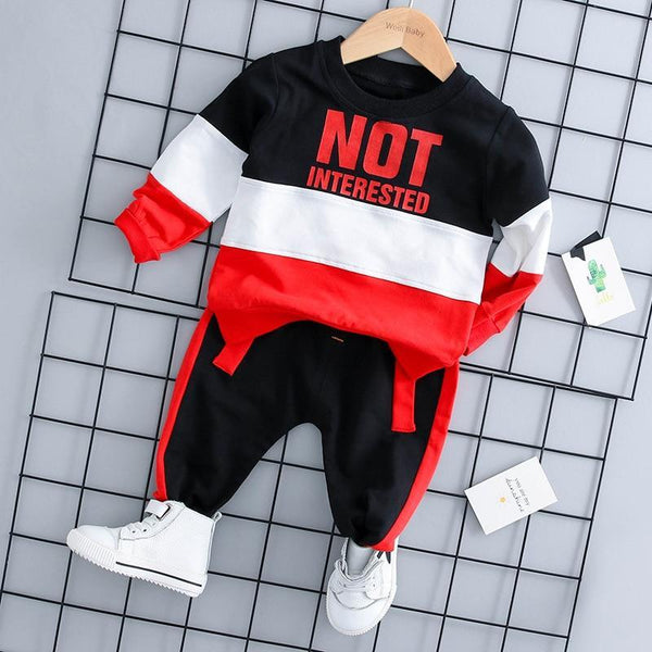 Baby Boys Costume Letter Tracksuit Tops Pants 2PCS Children Boy spring Outfits In Modern Sport Deisgn Made for Kids