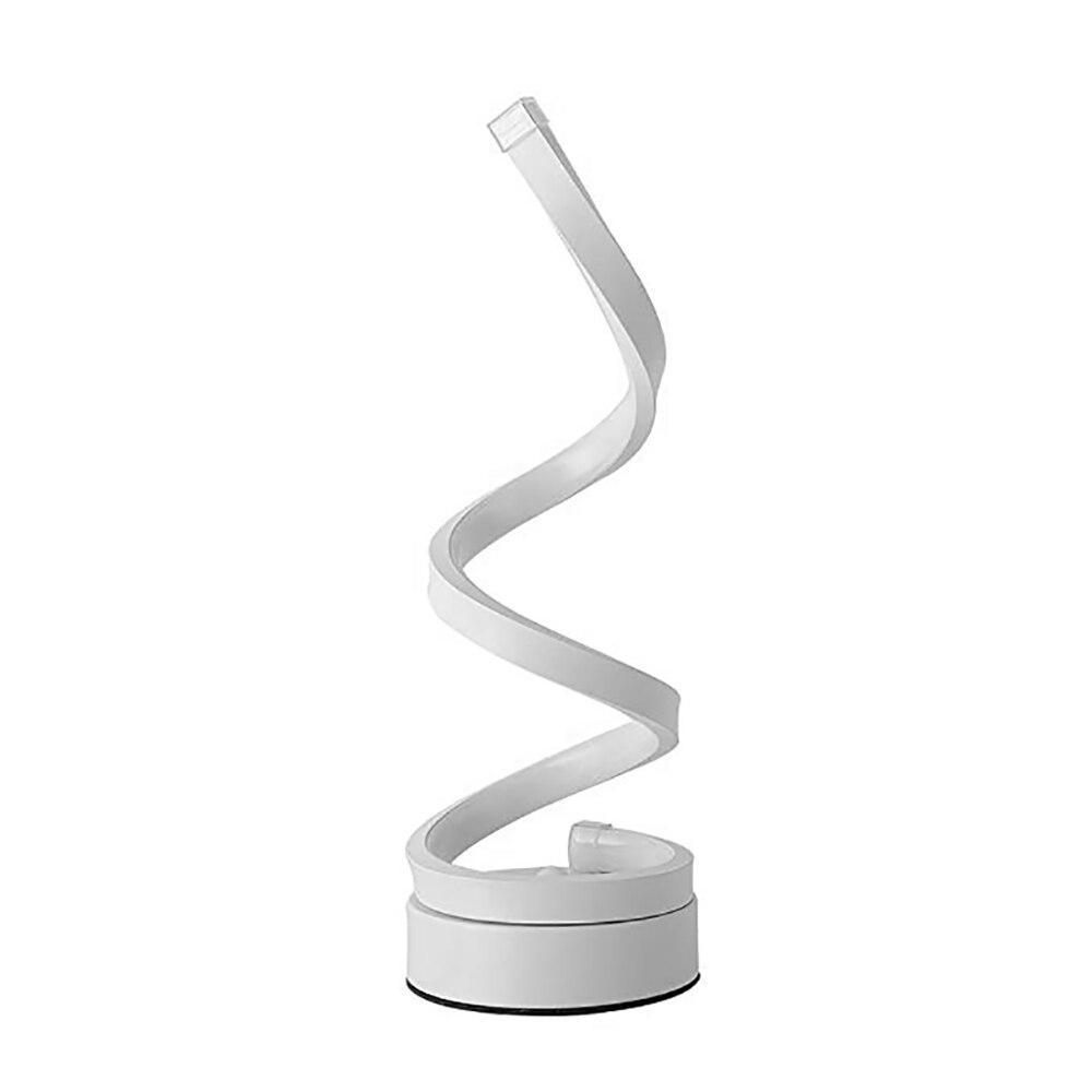 LED Spiral Table Lamp Modern Curved Desk Bedside Lamp Dim able Warm White Light For Living Room And Bedroom