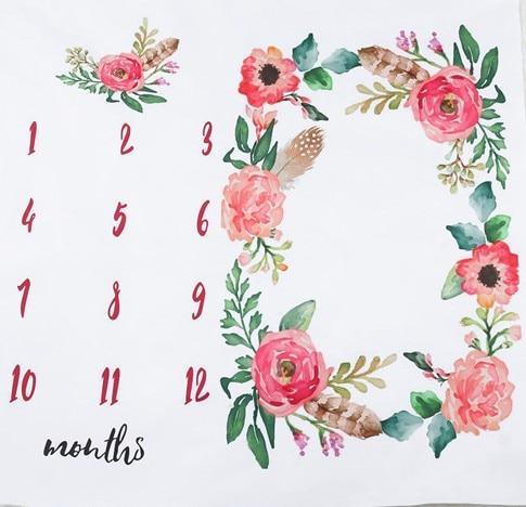 Newborn baby Monthly Growth  Blanket Photography Props Background Cloth For Baby