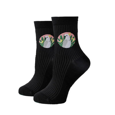 Women Socks New Funny Cute Cartoon Animal Cat Dog Parrot Novelty Harajuku Kawaii Happy Art Socks Cotton Fashion Harajuku Socks