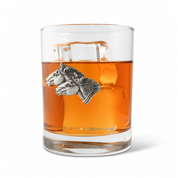 Running Horse Double Old Fashion Bar Glass