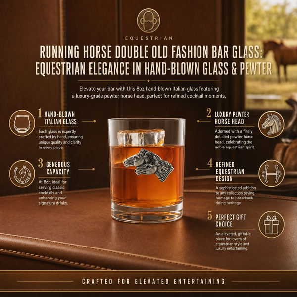 Running Horse Double Old Fashion Bar Glass
