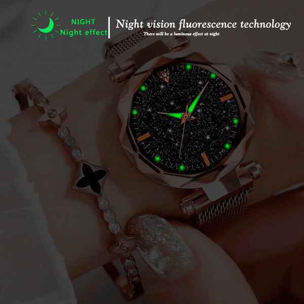 New Luxury Women Watches Ladies Watch Starry Sky Magnetic Waterproof Female Wristwatch For Women and Girls