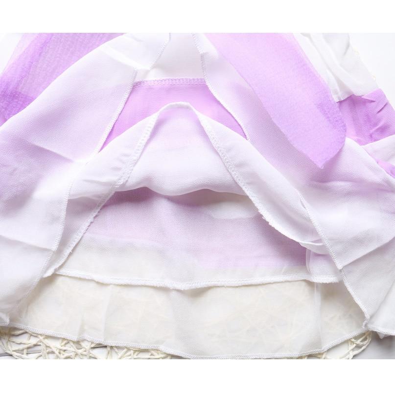 Baby Girl Clothes for Kids with Cute Purple Stripe and Round Neck  Sleeveless Chiffon Dresses For Girls