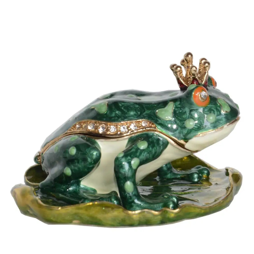 Frog Trinket Box, Metal Alloy Plated Jewelry Holder, Ornaments, Home Decor Gift