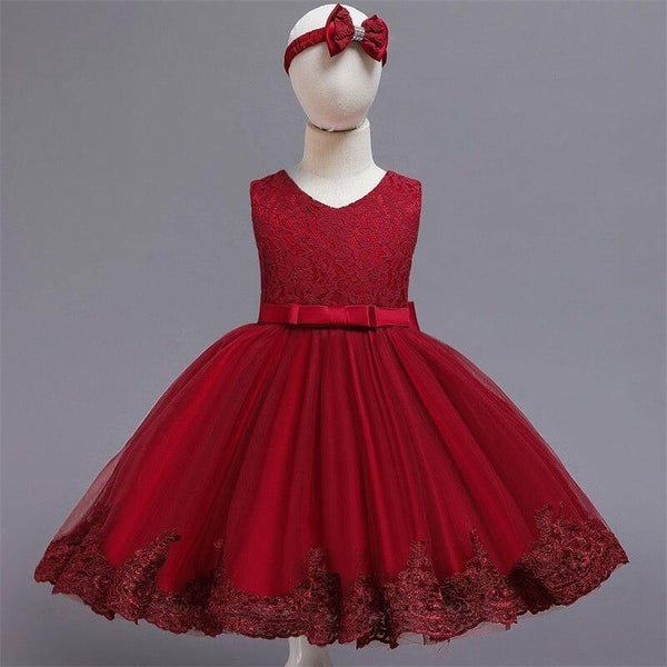 Handmade Luxury Princess Baby Girl 1 Year Birthday Dress Tutu First Christmas Party Cute Bow Dress Infant Modern Luxury Dress With Big Bow