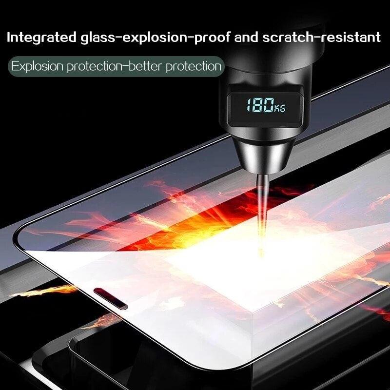 4Pcs 21D Tempered Glass for IPhone 13 11 Pro Max 12 Mini 7 8 6S Plus Screen Protectors for IPhone XS XR X SE Full Cover Glass High Quality Scratch Resistant Tempered Glass For iPhone