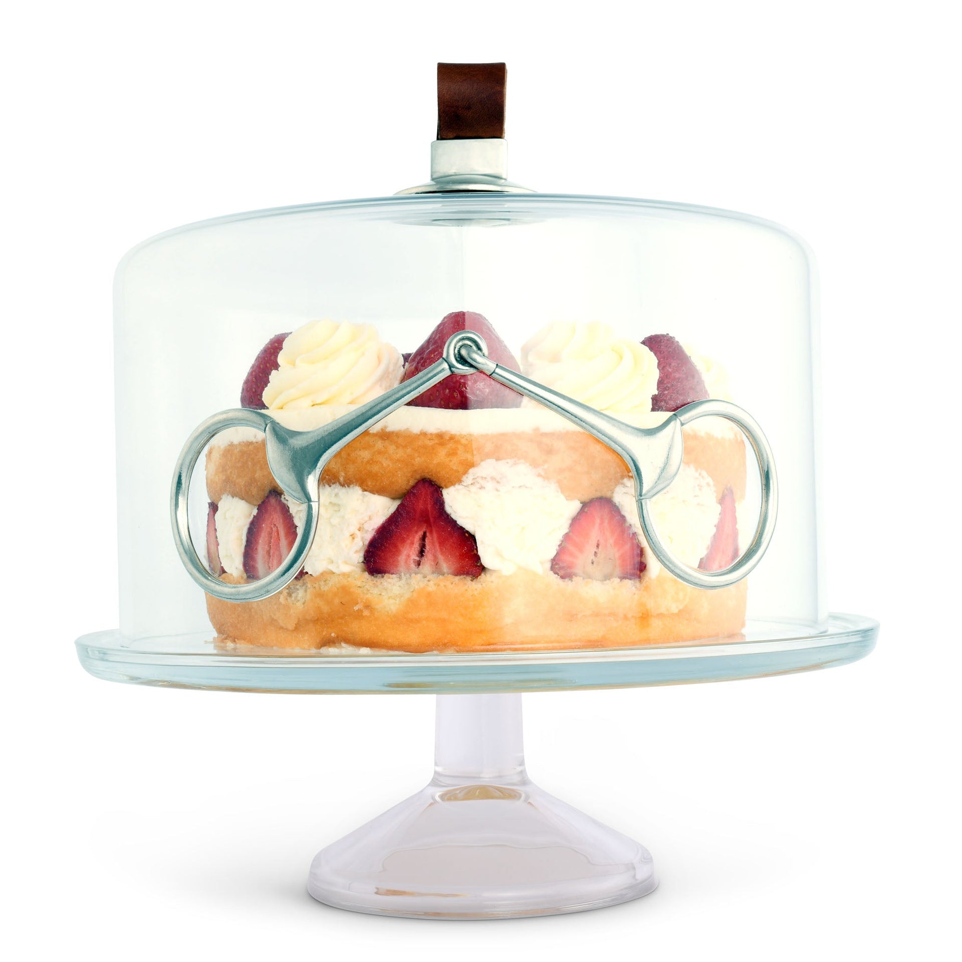 Equestrian Horse Bit Glass Covered Cake / Dessert Stand