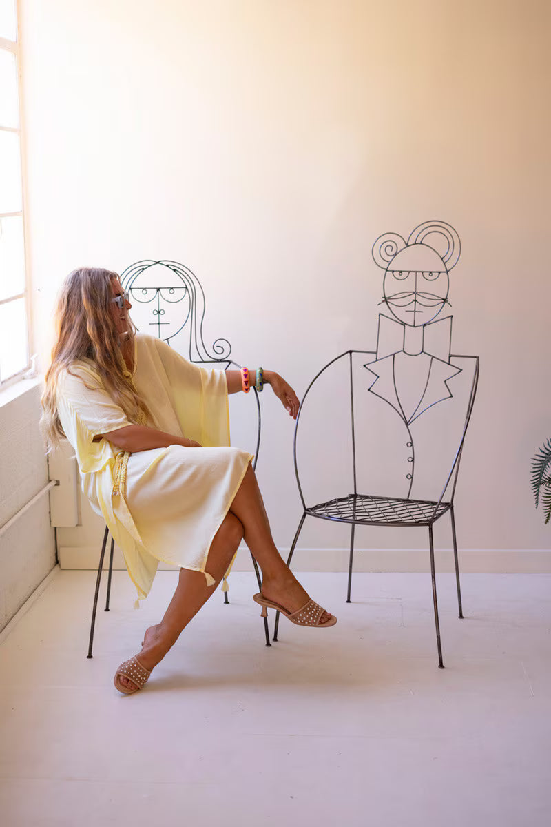 SET OF TWO IRON MAN AND WOMAN CHAIRS