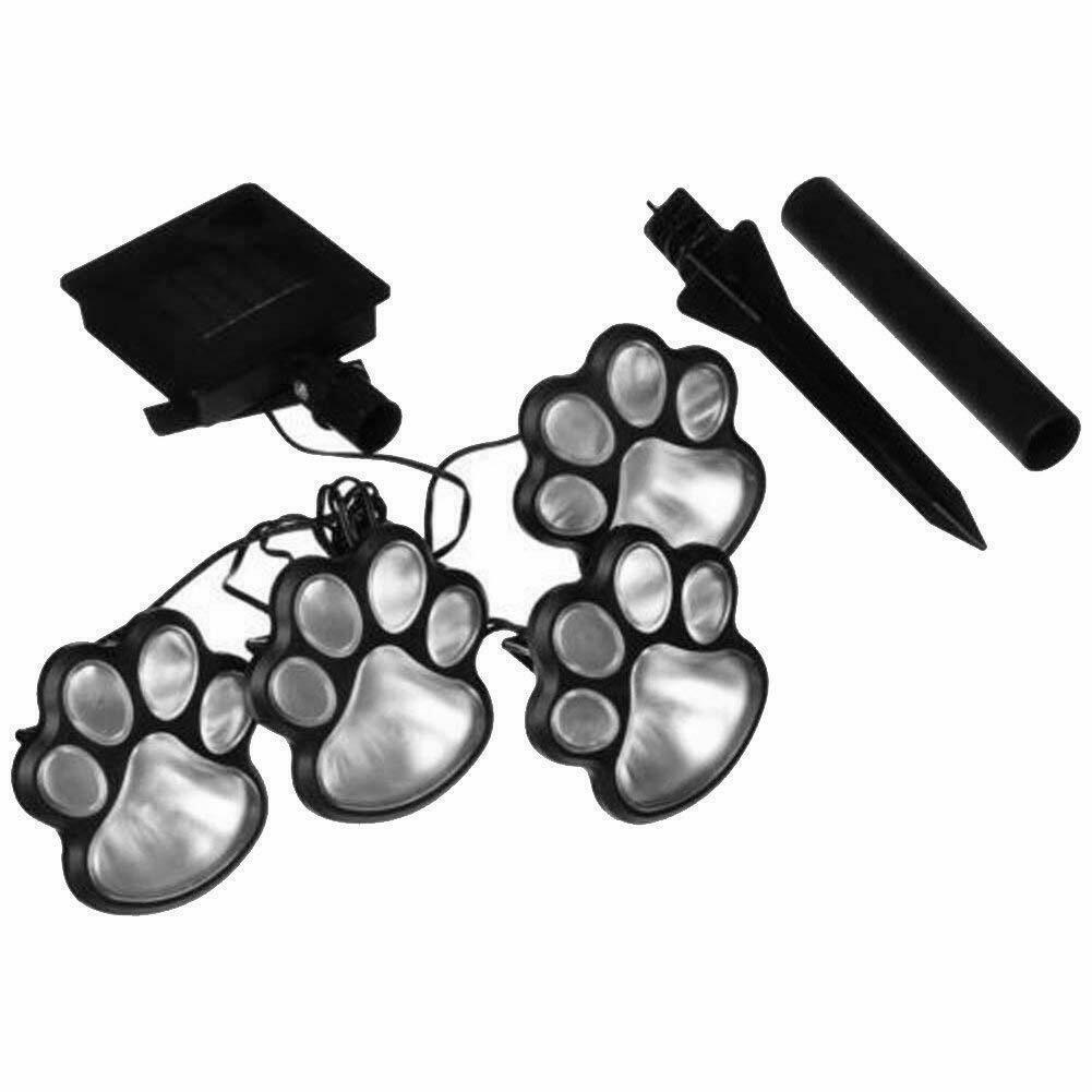 LED Solar Waterproof Cat Dog Animal Paw Shape Lights For Garden Yard Pathway Animal Lover