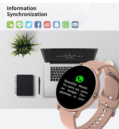 New Fashion Fitness Smart Sports Waterproof Watch For iOS/Android Sistems Smartwatch For Men and Women With Heart Rate Blood Pressure Tracker Modern Design
